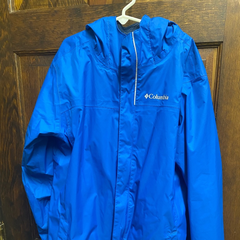 Boys Blue Columbia Raincoat Size L
